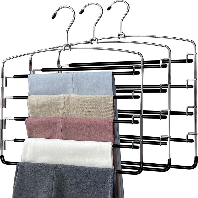 cinq pantalons sur cintre pantalon gain de place