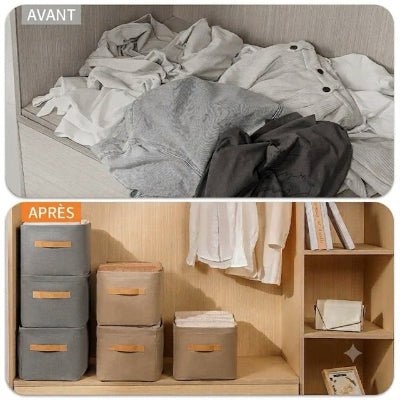 le avant après avec les paniers de rangement Epura