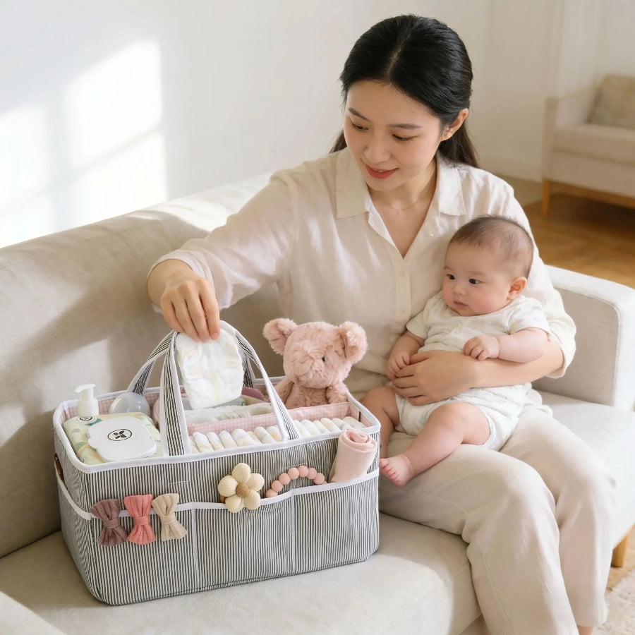 panier de rangement bébé coconéo maman et bébé