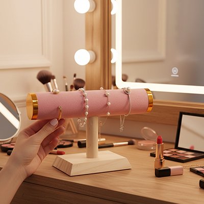 Porte bracelet précieux rose